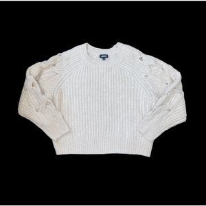New Express Open Cable Raglan Sleeve Sweater L